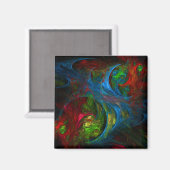 Genesis Blue Abstract Art Square Magnet Magneet (Voorkant / Achterkant)