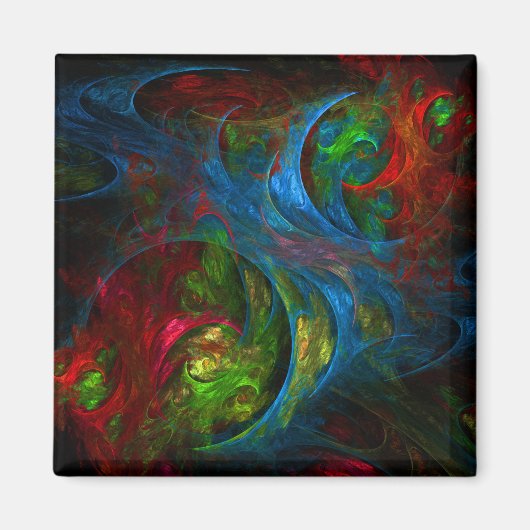 Genesis Blue Abstract Art Square Magnet Magneet (Voorkant)