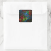 Genesis Blue Abstract Art Square Sticker (Tas)