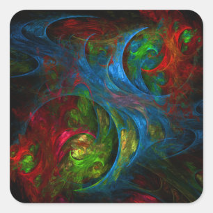 Genesis Blue Abstract Art Square Sticker