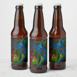 Genesis Blue Abstracte Art Bier Etiket