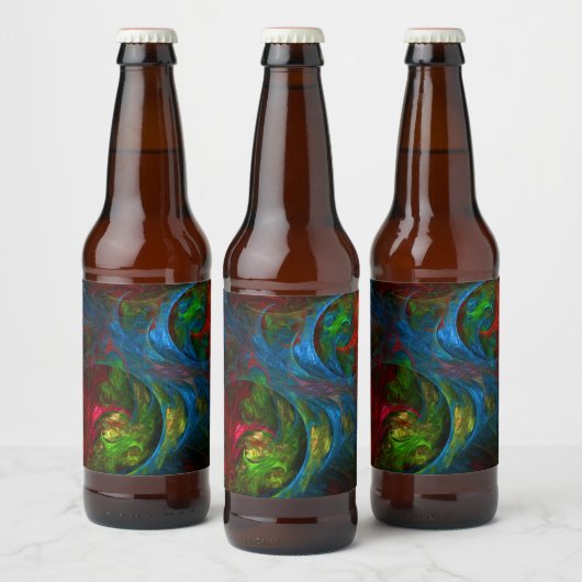 Genesis Blue Abstracte Art Bier Etiket (Flessen)