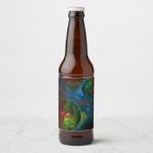 Genesis Blue Abstracte Art Bier Etiket (Voorkant)