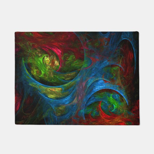 Genesis Blue Abstracte Art Deurmat (Voorkant)