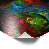 Genesis Blue Abstracte Art Foto afdrukken Afdruk (Hoek)