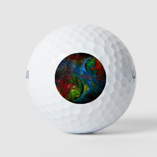 Genesis Blue Abstracte Art Golfballen (Voorkant)