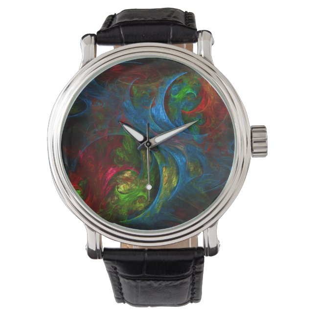 Genesis Blue Abstracte Art Horloge (Voorkant)