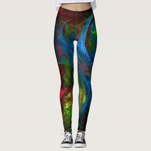 Genesis Blue Abstracte Art Leggings (Voorkant)