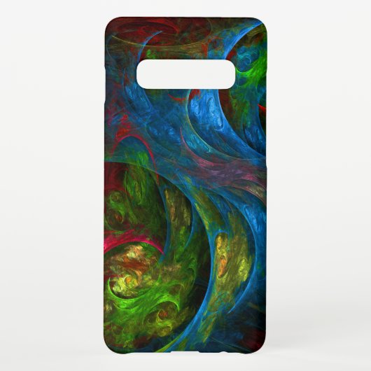 Genesis Blue Abstracte Art Matte Samsung Galaxy Hoesje (Achterkant)