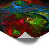 Genesis Blue Abstracte Art Poster (Hoek)