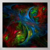 Genesis Blue Abstracte Art Poster (Voorkant)