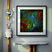 Genesis Blue Abstracte Art Poster