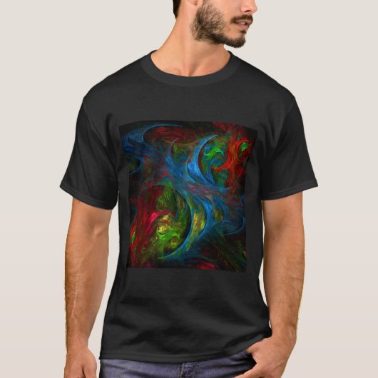 Genesis Blue Abstracte Art T-shirt (Voorkant)