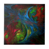 Genesis Blue Abstracte Art Tile Tegeltje (Voorkant)