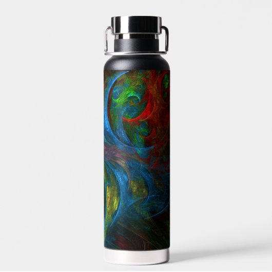 Genesis Blue Abstracte Art Waterfles (Achterkant)