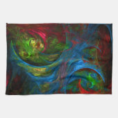 Genesis Blue Art Abstrait serviette de cuisine (Horizontal)