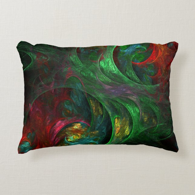 Genesis Green Abstract Art Accent Pillow Accent Kussen (Voorkant)