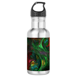 Genesis Green Abstract Art Bottle Waterfles