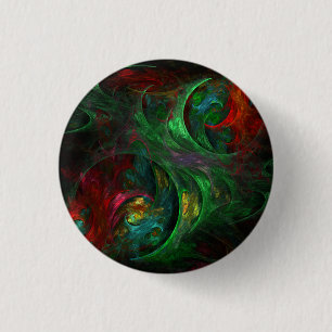 Genesis Green Abstract Art Button (ronde)