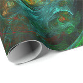 Genesis Green Abstract Art Cadeaupapier (Rol Hoek)