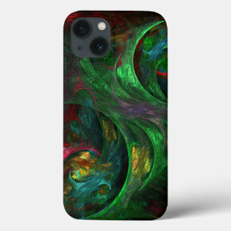 Genesis Green Abstract Art iPhone 13 Hoesje