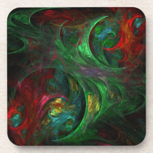 Genesis Green Abstract Art Cork Onderzetter