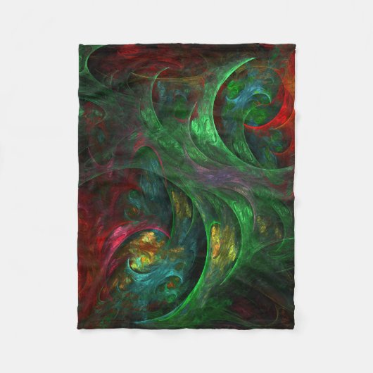 Genesis Green Abstract Art Fleece Deken (Voorkant)