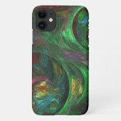 Genesis Green Abstract Art Glossy iPhone Hoesje (Achterkant)