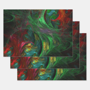 Genesis Green Abstract Art Inpakpapier Vel