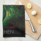 Genesis Green Abstract Art Kitchen Towel Theedoek (Quarter Fold)