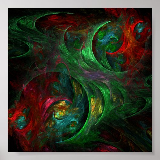 Genesis Green Abstract Art Poster (Voorkant)