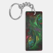 Genesis Green Abstract Art Sleutelhanger (Voorkant Links)