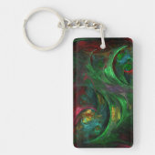 Genesis Green Abstract Art Sleutelhanger (Voorkant)
