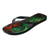 Genesis Green Abstract Art Teenslippers (Schuin)