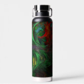 Genesis Green Abstract Art Waterfles (Achterkant)