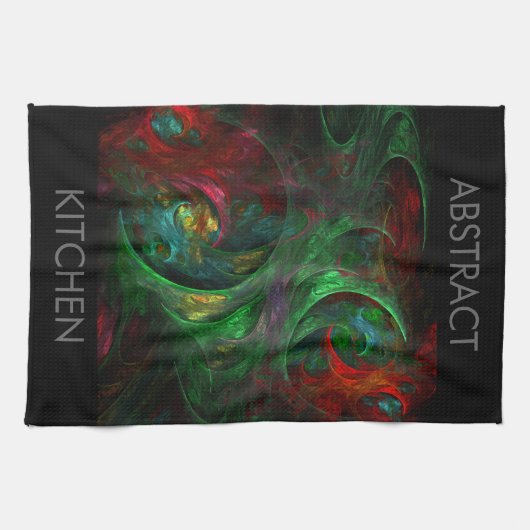 Genesis Green Art Abstrait Serviette de cuisine (Horizontal)