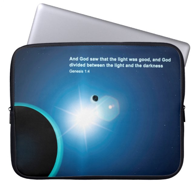 Genesis - licht en donkerheid laptop sleeve (Voorkant)