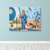 Genesis mosaic Premium - omgepakt canvas (glanzend (Insitu (Houten vloer))