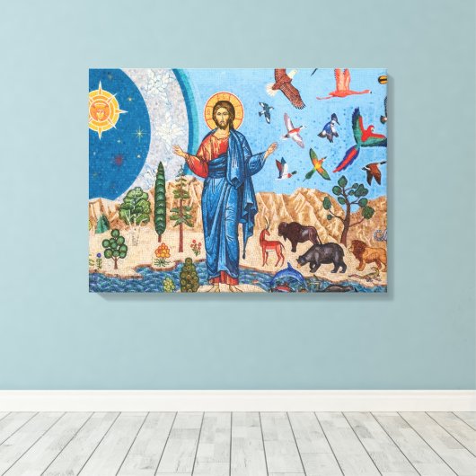 Genesis mosaic Premium - omgepakt canvas (glanzend (Insitu (Houten vloer))