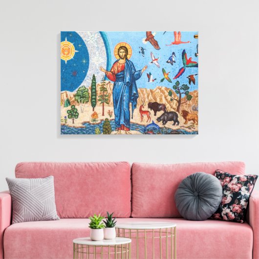 Genesis mosaic Premium - omgepakt canvas (glanzend (Insitu (Woonkamer))