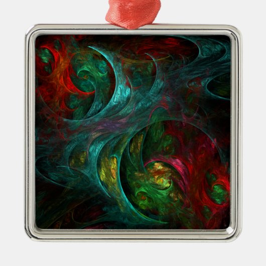 Genesis Nova Abstract Art Square Metalen Ornament (Voorkant)