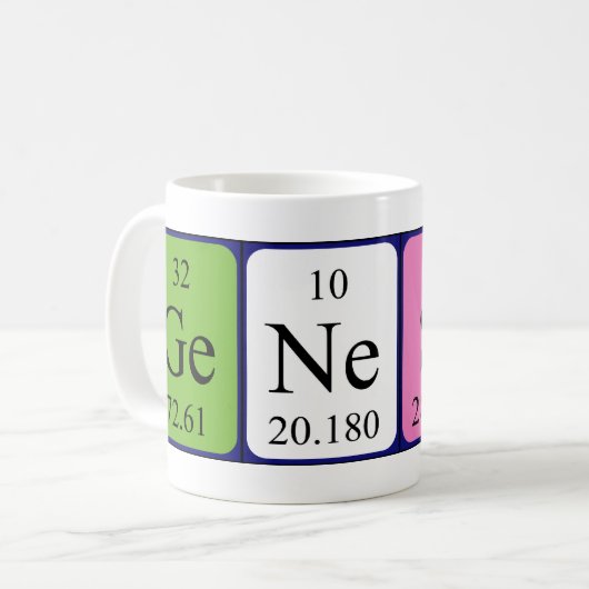 Genesis periodieke lijstnaam mok (Voorkant links)