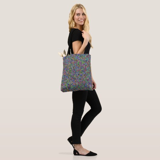 Geneste cirkels Gemiddelde Canvas tas (Op model)