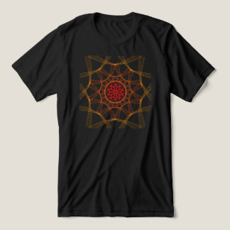 Geneste radiale vormgeving met centraal bloemmotie Tri-Blend shirt