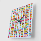 Genetic Equality Wall Clock Vierkante Klok (Hoek)