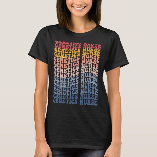 Genetics Nurse Groovy Retro T-shirt (Voorkant)