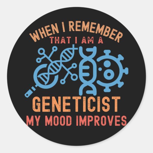 Genetics Quotes, Genetics Major Ronde Sticker (Voorkant)