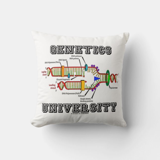 Genetics University (Humor voor DNA-replicatie) Kussen (Voorkant)