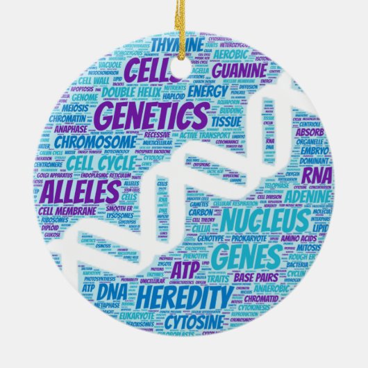 Genetics Word Cloud Keramisch Ornament (Achterkant)