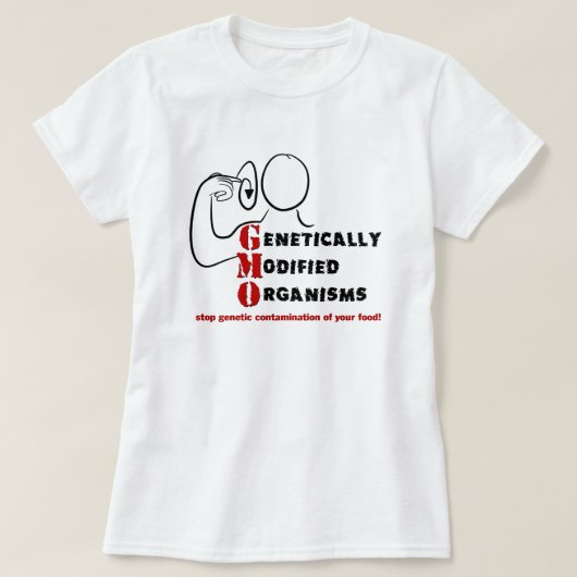 Genetisch gemodificeerde organismen t-shirt (Design voorkant)